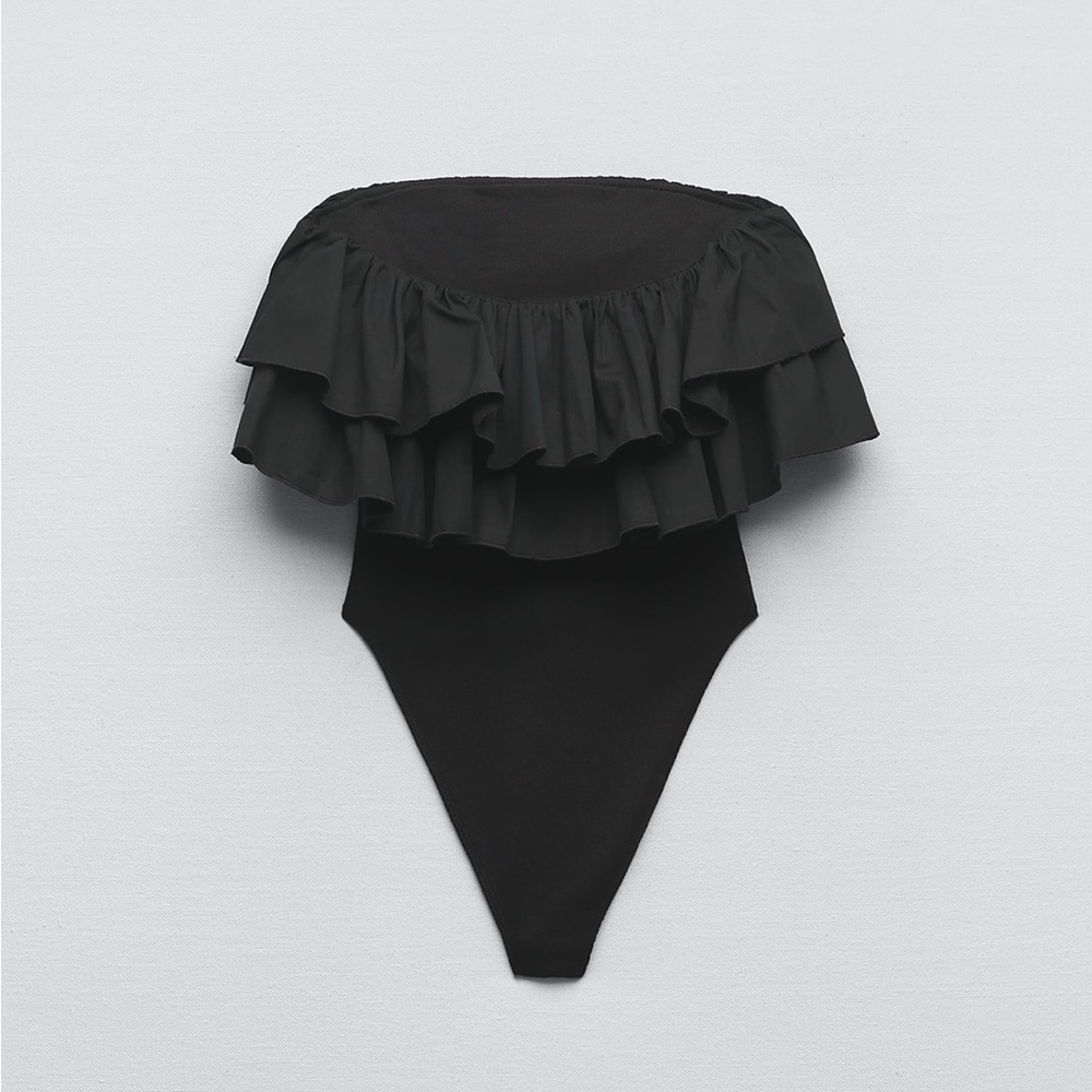 Zara Strapless Ruffled Bodysuit - Picture 3 of 5